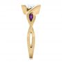 18k Yellow Gold 18k Yellow Gold Custom Diamond And Purple Sapphire Engagement Ring - Side View -  102472 - Thumbnail