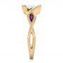 18k Yellow Gold 18k Yellow Gold Custom Diamond And Purple Sapphire Engagement Ring - Side View -  102472 - Thumbnail