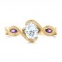 14k Yellow Gold 14k Yellow Gold Custom Diamond And Purple Sapphire Engagement Ring - Top View -  102472 - Thumbnail