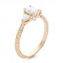14k Rose Gold Custom Diamond Engagement Ring - Three-Quarter View -  102352 - Thumbnail
