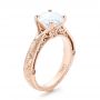 14k Rose Gold Custom Diamond Engagement Ring - Three-Quarter View -  102777 - Thumbnail