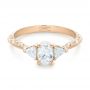 14k Rose Gold Custom Diamond Engagement Ring - Flat View -  102352 - Thumbnail