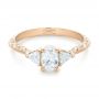 14k Rose Gold Custom Diamond Engagement Ring - Flat View -  102352 - Thumbnail