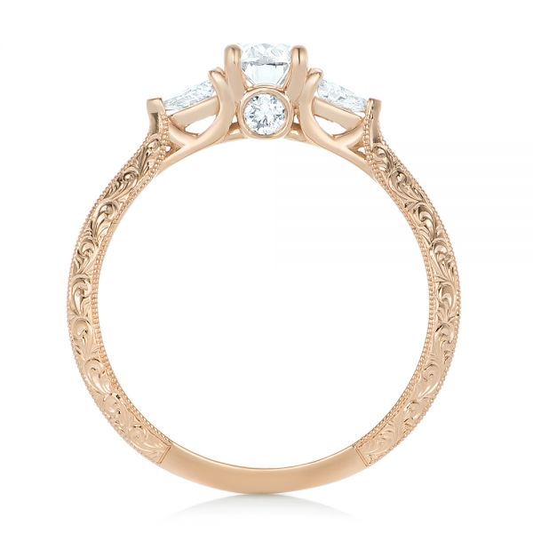 18k Rose Gold 18k Rose Gold Custom Diamond Engagement Ring - Front View -  102352