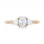 14k Rose Gold Custom Diamond Engagement Ring - Top View -  102352 - Thumbnail