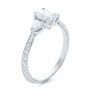 14k White Gold 14k White Gold Custom Diamond Engagement Ring - Three-Quarter View -  102352 - Thumbnail