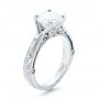 14k White Gold 14k White Gold Custom Diamond Engagement Ring - Three-Quarter View -  102777 - Thumbnail