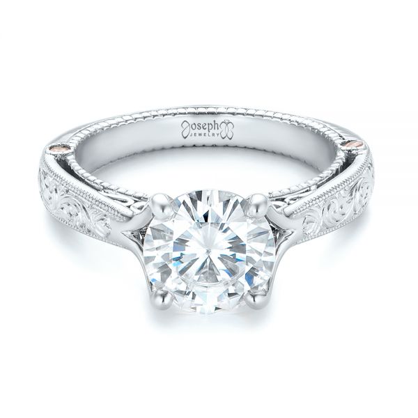 Platinum Platinum Custom Diamond Engagement Ring - Flat View - 102777