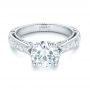 18k White Gold 18k White Gold Custom Diamond Engagement Ring - Flat View -  102777 - Thumbnail