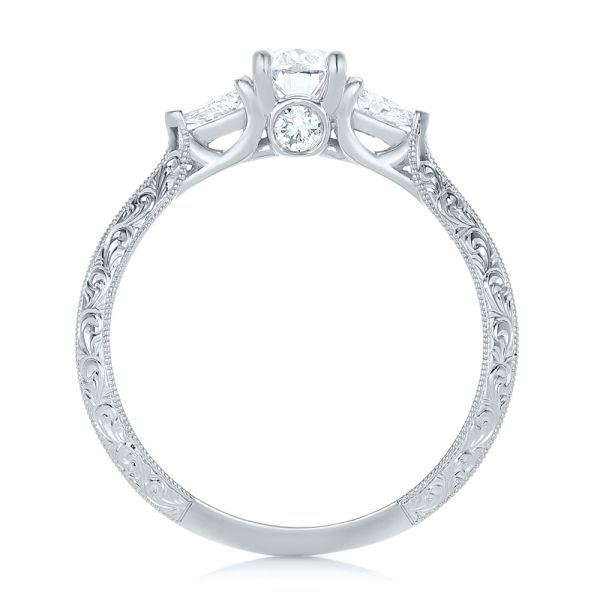 18k White Gold 18k White Gold Custom Diamond Engagement Ring - Front View -  102352