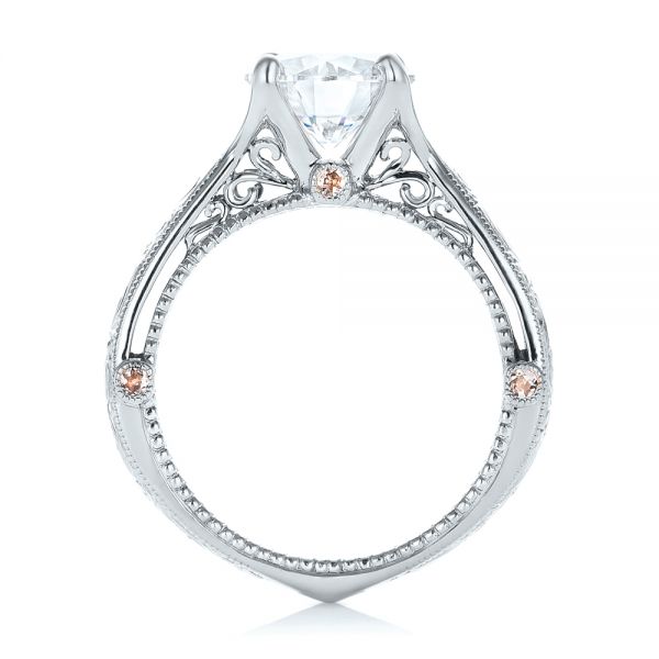 18k White Gold 18k White Gold Custom Diamond Engagement Ring - Front View -  102777