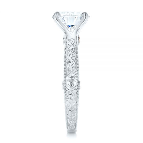 Platinum Platinum Custom Diamond Engagement Ring - Side View - 102777