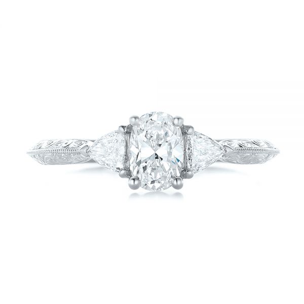 14k White Gold 14k White Gold Custom Diamond Engagement Ring - Top View -  102352