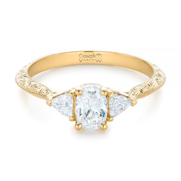 14k Yellow Gold 14k Yellow Gold Custom Diamond Engagement Ring - Flat View - 102352