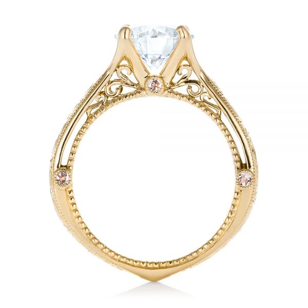 18k Yellow Gold 18k Yellow Gold Custom Diamond Engagement Ring - Front View -  102777