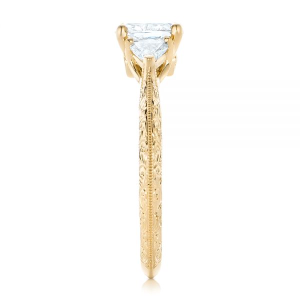 14k Yellow Gold 14k Yellow Gold Custom Diamond Engagement Ring - Side View - 102352