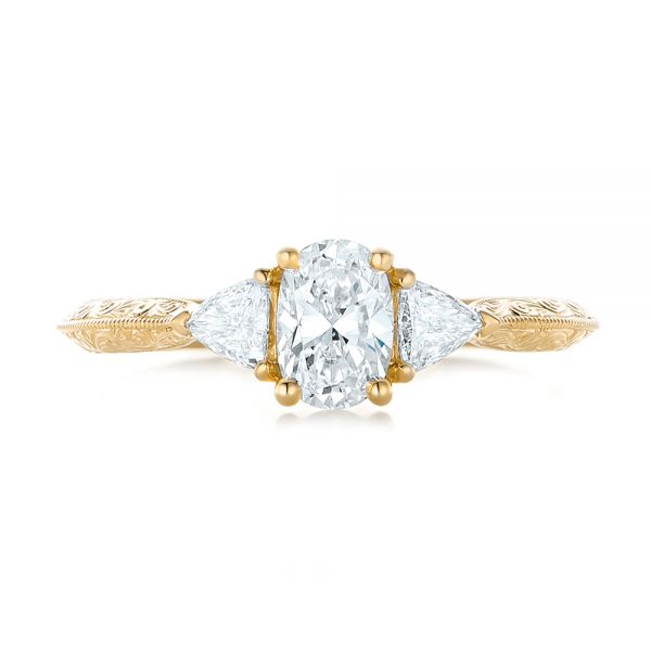18k Yellow Gold 18k Yellow Gold Custom Diamond Engagement Ring - Top View -  102352