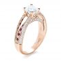 18k Rose Gold 18k Rose Gold Custom Diamond And Ruby Engagement Ring - Three-Quarter View -  1309 - Thumbnail
