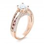 18k Rose Gold 18k Rose Gold Custom Diamond And Ruby Engagement Ring - Three-Quarter View -  1309 - Thumbnail