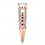 18k Rose Gold 18k Rose Gold Custom Diamond And Ruby Engagement Ring - Side View -  1309 - Thumbnail