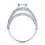  Platinum Platinum Custom Diamond And Ruby Engagement Ring - Front View -  1309 - Thumbnail