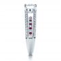 18k White Gold Custom Diamond And Ruby Engagement Ring - Side View -  1309 - Thumbnail