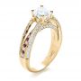 18k Yellow Gold 18k Yellow Gold Custom Diamond And Ruby Engagement Ring - Three-Quarter View -  1309 - Thumbnail