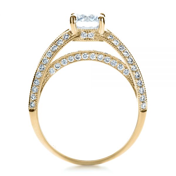 14k Yellow Gold 14k Yellow Gold Custom Diamond And Ruby Engagement Ring - Front View - 1309