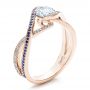 14k Rose Gold 14k Rose Gold Custom Diamond And Sapphire Engagement Ring - Three-Quarter View -  1475 - Thumbnail