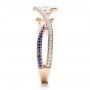 18k Rose Gold 18k Rose Gold Custom Diamond And Sapphire Engagement Ring - Side View -  1475 - Thumbnail
