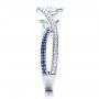  Platinum Custom Diamond And Sapphire Engagement Ring - Side View -  1475 - Thumbnail