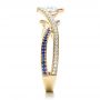 14k Yellow Gold 14k Yellow Gold Custom Diamond And Sapphire Engagement Ring - Side View -  1475 - Thumbnail