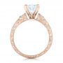 14k Rose Gold 14k Rose Gold Custom Diamond And Turquoise Engagement Ring - Front View -  102366 - Thumbnail