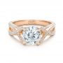 18k Rose Gold 18k Rose Gold Custom Diamond Engagement Ring - Flat View -  100565 - Thumbnail