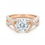 14k Rose Gold 14k Rose Gold Custom Diamond Engagement Ring - Flat View -  100565 - Thumbnail