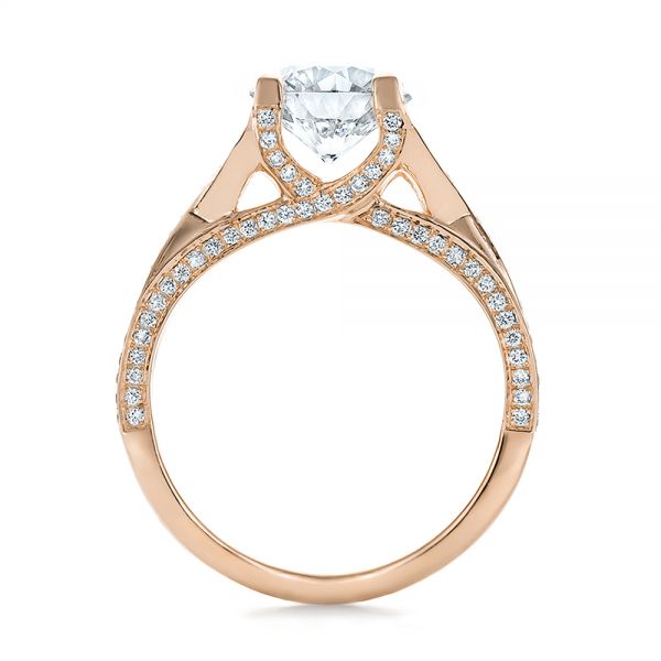 14k Rose Gold 14k Rose Gold Custom Diamond Engagement Ring - Front View - 100565