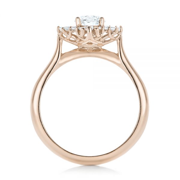 14k Rose Gold 14k Rose Gold Custom Diamond Engagement Ring - Front View - 102230