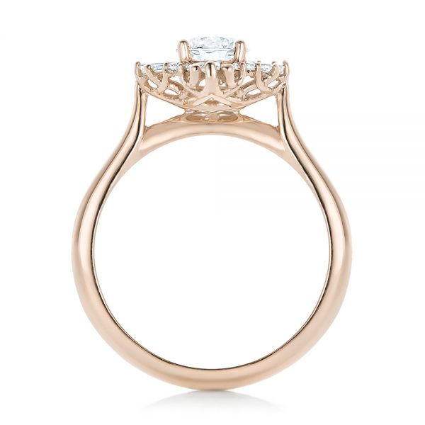 18k Rose Gold 18k Rose Gold Custom Diamond Engagement Ring - Front View -  102230