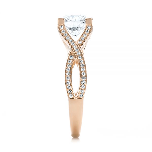14k Rose Gold 14k Rose Gold Custom Diamond Engagement Ring - Side View - 100565