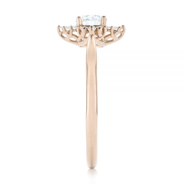 14k Rose Gold 14k Rose Gold Custom Diamond Engagement Ring - Side View - 102230