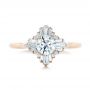 18k Rose Gold 18k Rose Gold Custom Diamond Engagement Ring - Top View -  102230 - Thumbnail