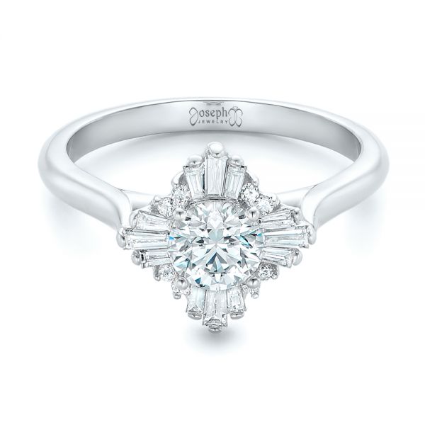  Platinum Platinum Custom Diamond Engagement Ring - Flat View -  102230