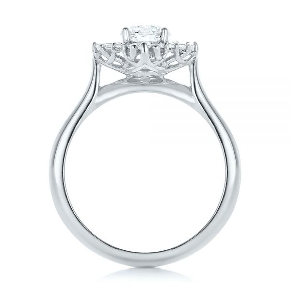 18k White Gold 18k White Gold Custom Diamond Engagement Ring - Front View - 102230