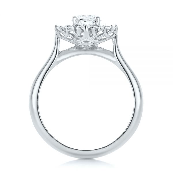 14k White Gold 14k White Gold Custom Diamond Engagement Ring - Front View -  102230