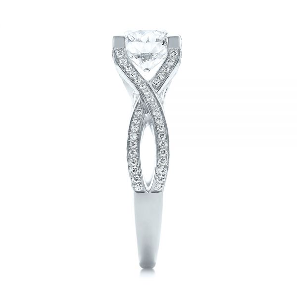 14k White Gold 14k White Gold Custom Diamond Engagement Ring - Side View -  100565