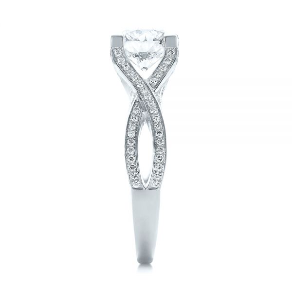 18k White Gold 18k White Gold Custom Diamond Engagement Ring - Side View - 100565