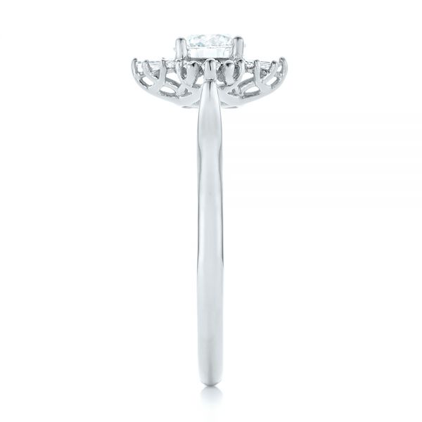 18k White Gold 18k White Gold Custom Diamond Engagement Ring - Side View - 102230
