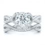 14k White Gold 14k White Gold Custom Diamond Engagement Ring - Top View -  100565 - Thumbnail