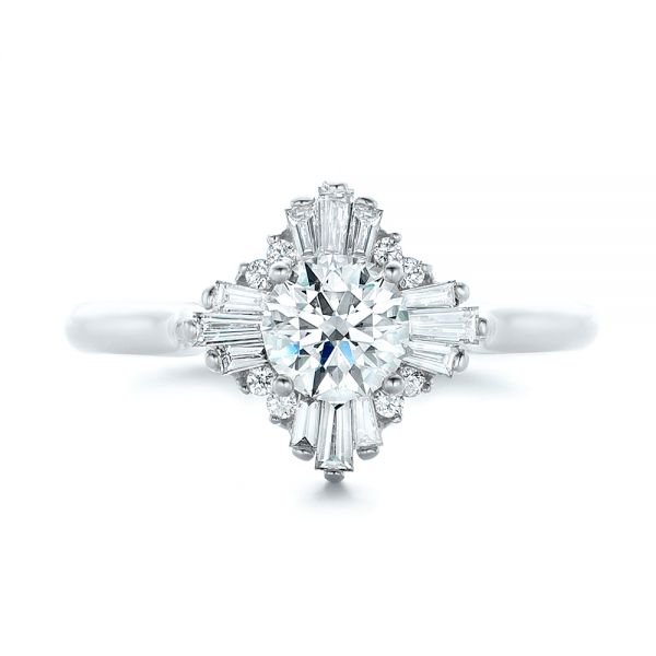  Platinum Platinum Custom Diamond Engagement Ring - Top View -  102230