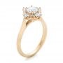 14k Yellow Gold Custom Diamond Engagement Ring - Three-Quarter View -  102230 - Thumbnail